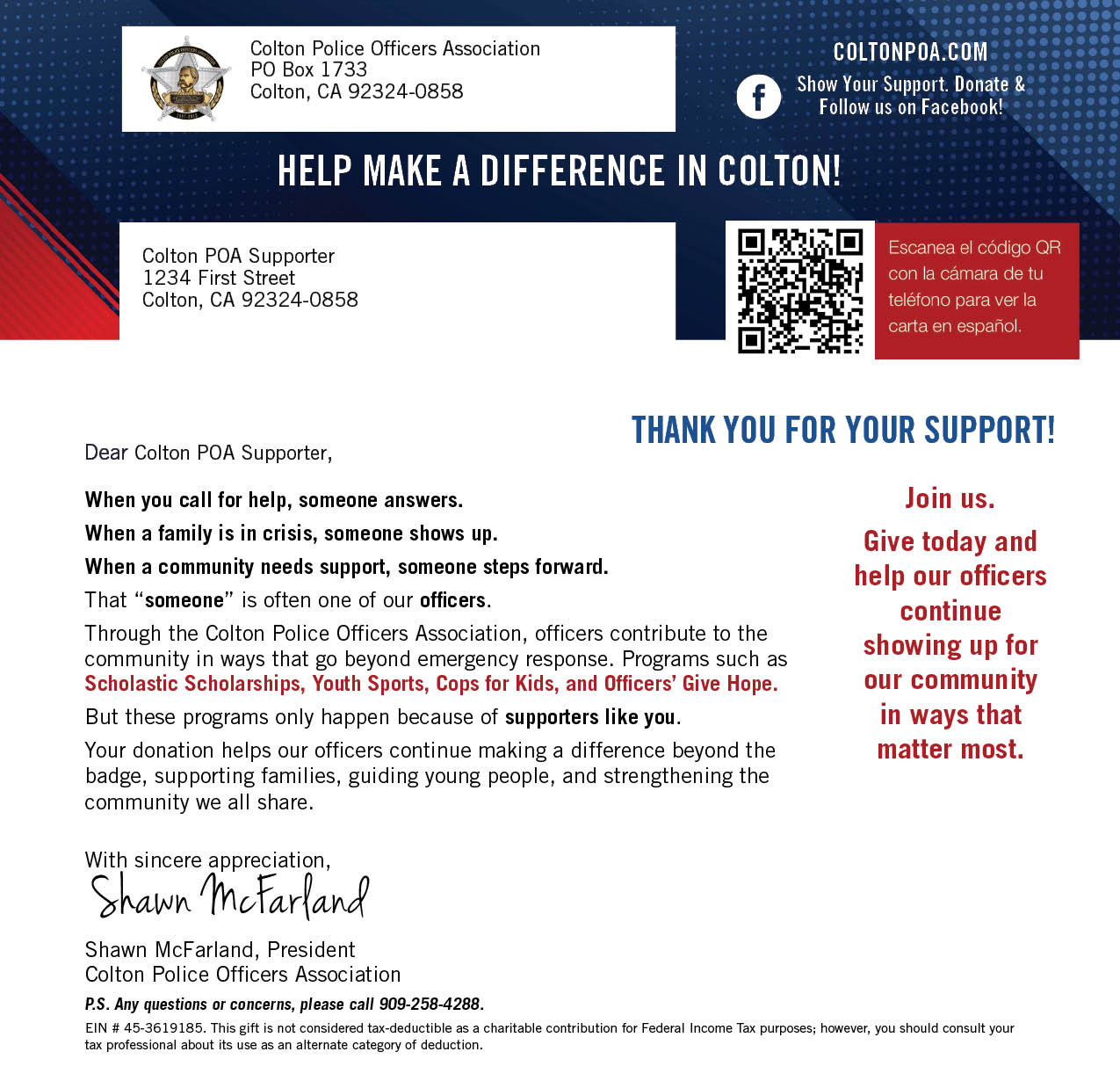 Donation Letter